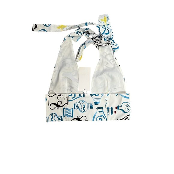 Zara CoOrd Set Printed Poplin Crop Top & Midi Skirt Set Abstract Cotton Medium - Picture 10 of 16